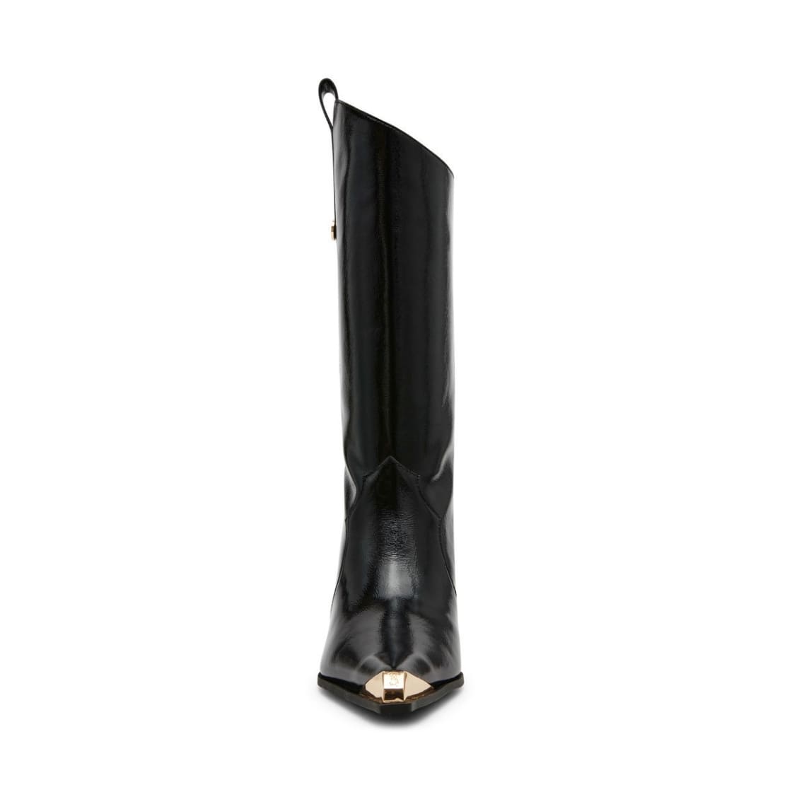 Desierto Black Leather Botas Vaqueras con Punta Metalica para Mujer