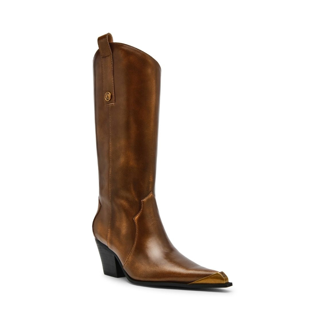 Desierto Brown Leather Botas Vaqueras Cafes con Punta Metalica