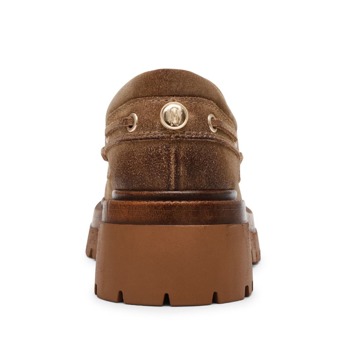 Detroit Taupe Suede Mocasines de Gamuza Cafes para Mujer