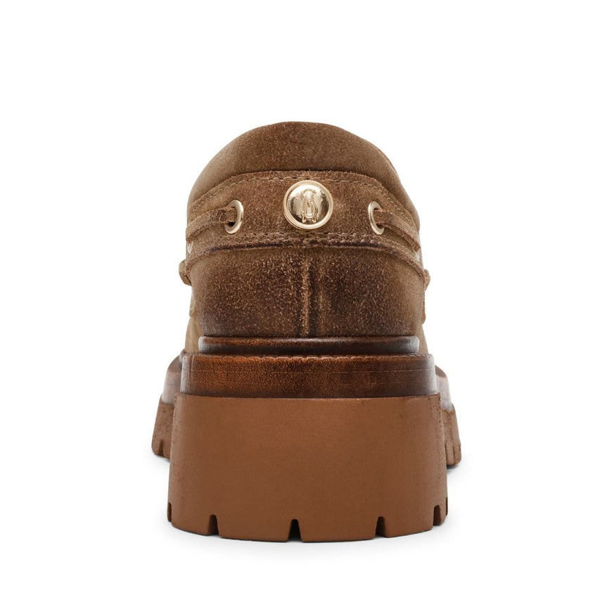 Detroit Taupe Suede Mocasines de Gamuza Cafes para Mujer