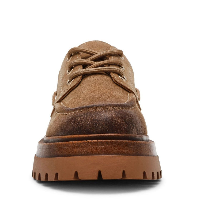 Detroit Taupe Suede Mocasines de Gamuza para Mujer