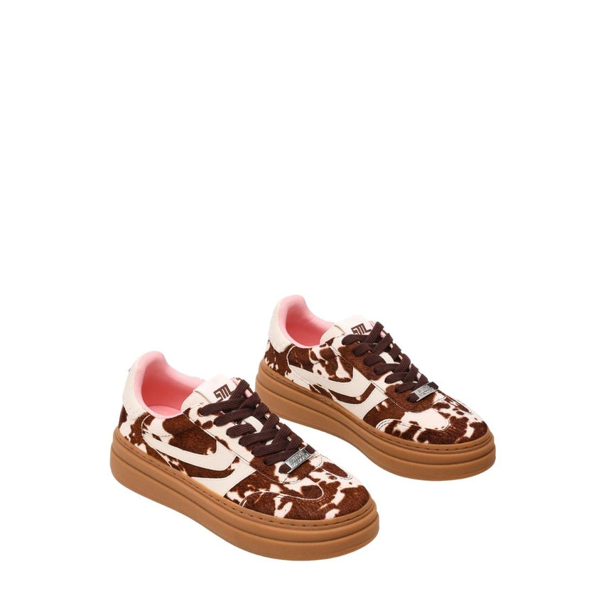 Dodge2 C Brown Multi Tenis con Print de Vaca Cafes