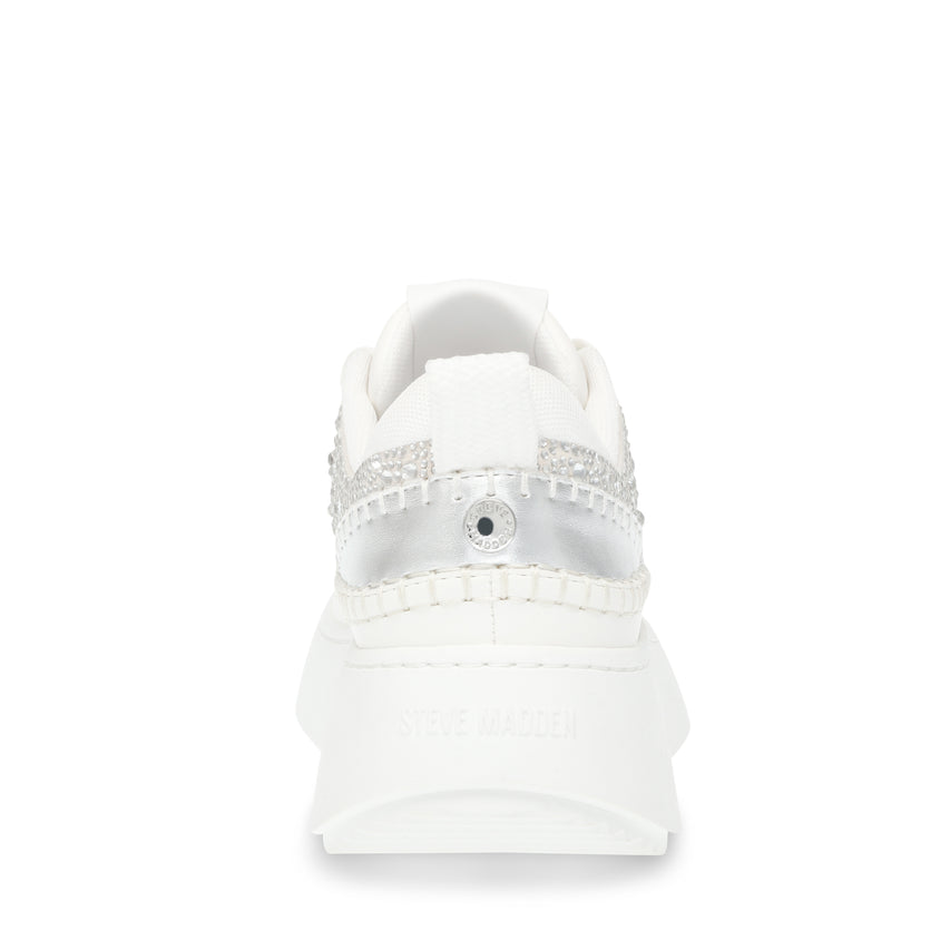 Doubletake-R Silver Stones Tenis Blancos con Brillos para Mujer