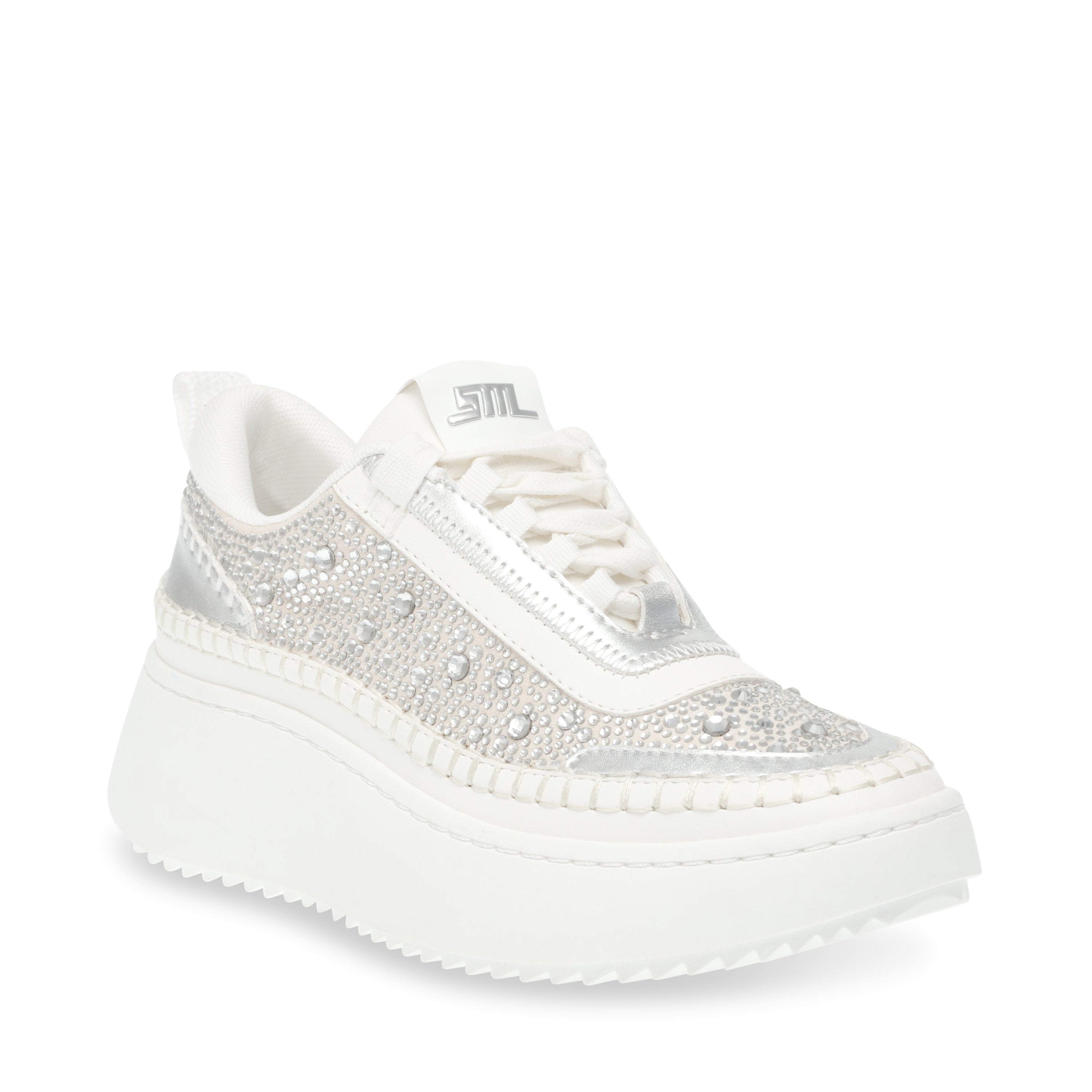 Doubletake-R Silver Stones Tenis Blancos con Brillos