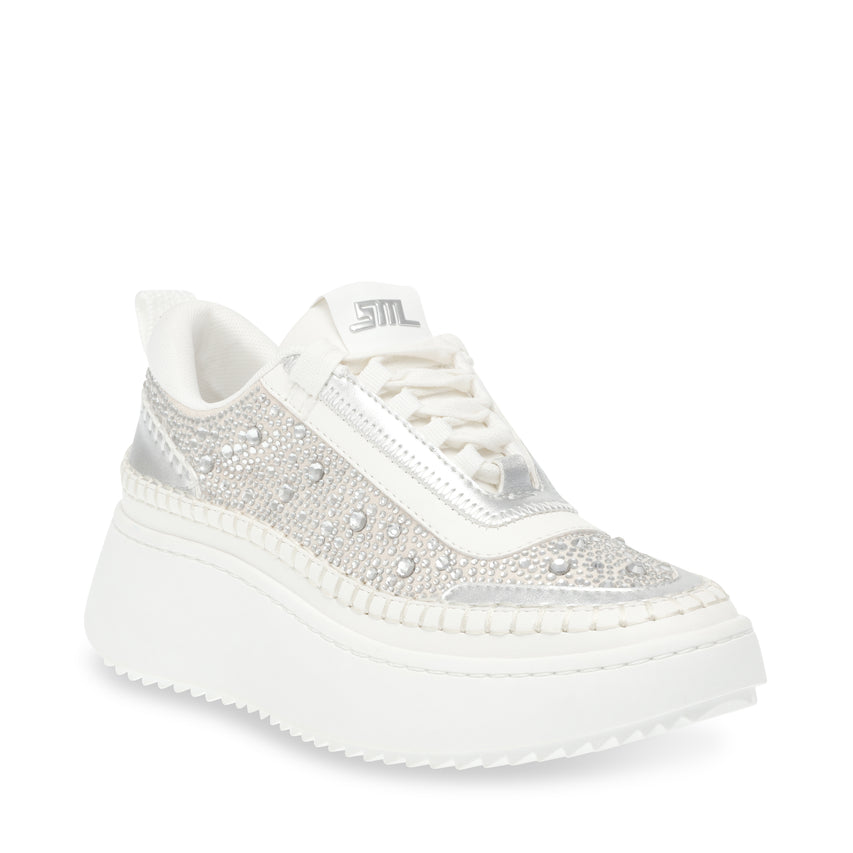 Doubletake-R Silver Stones Tenis Blancos con Brillos