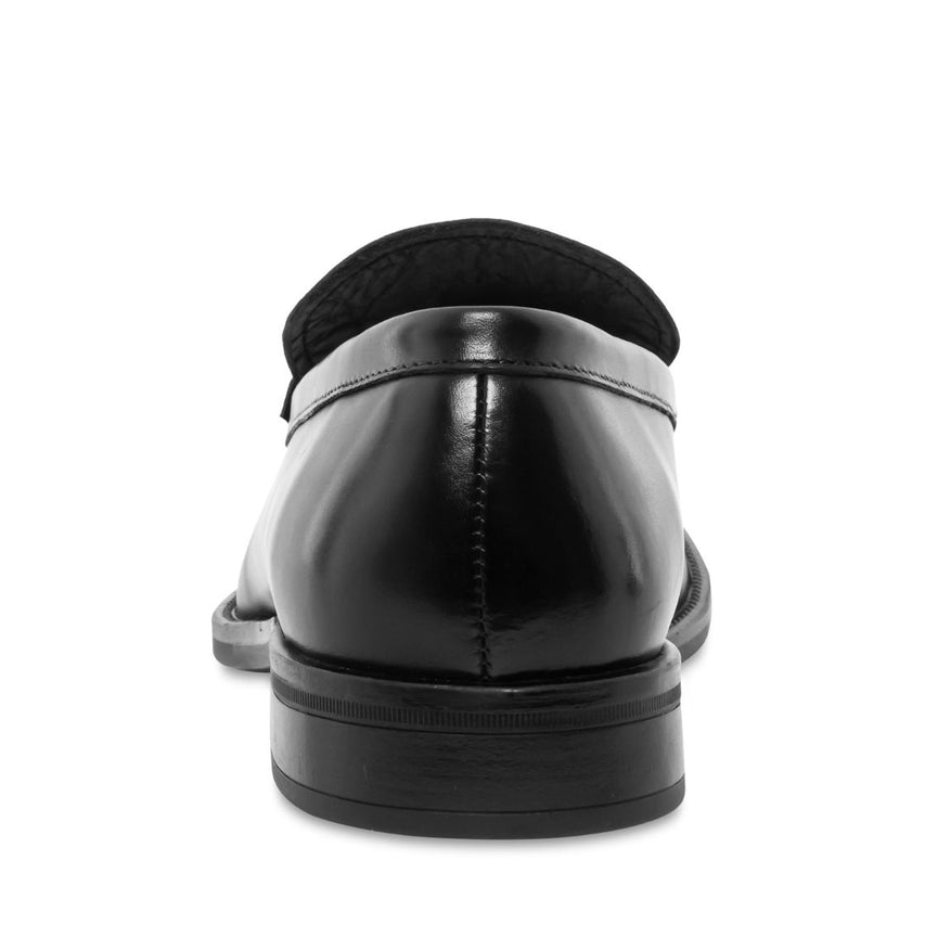 Duncon Black Leather Zapatos de Vestir de Piel Negros para Hombre