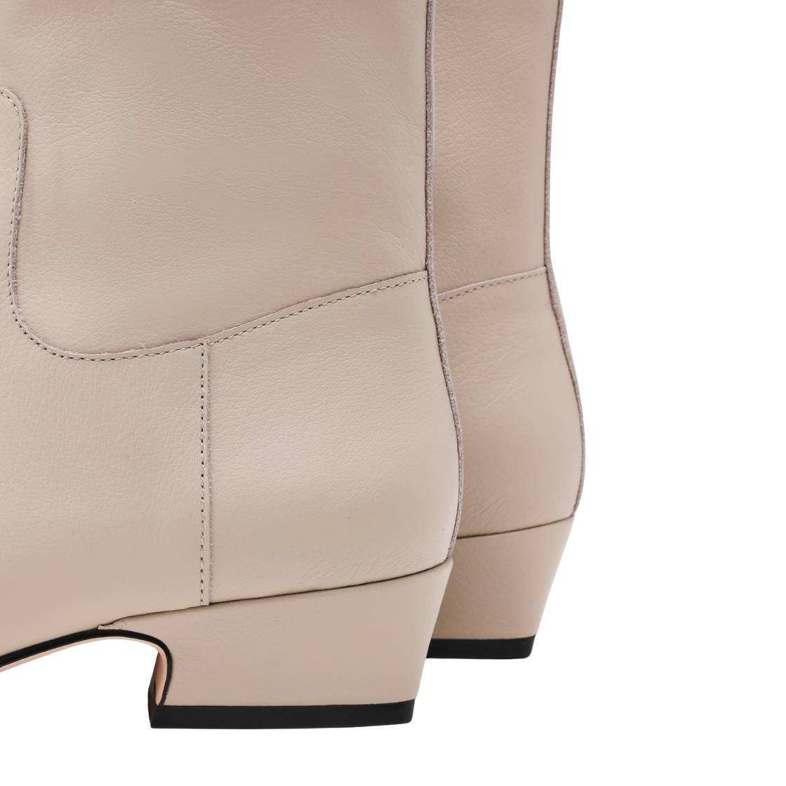 Dusty Bone Leather Botines Blancos