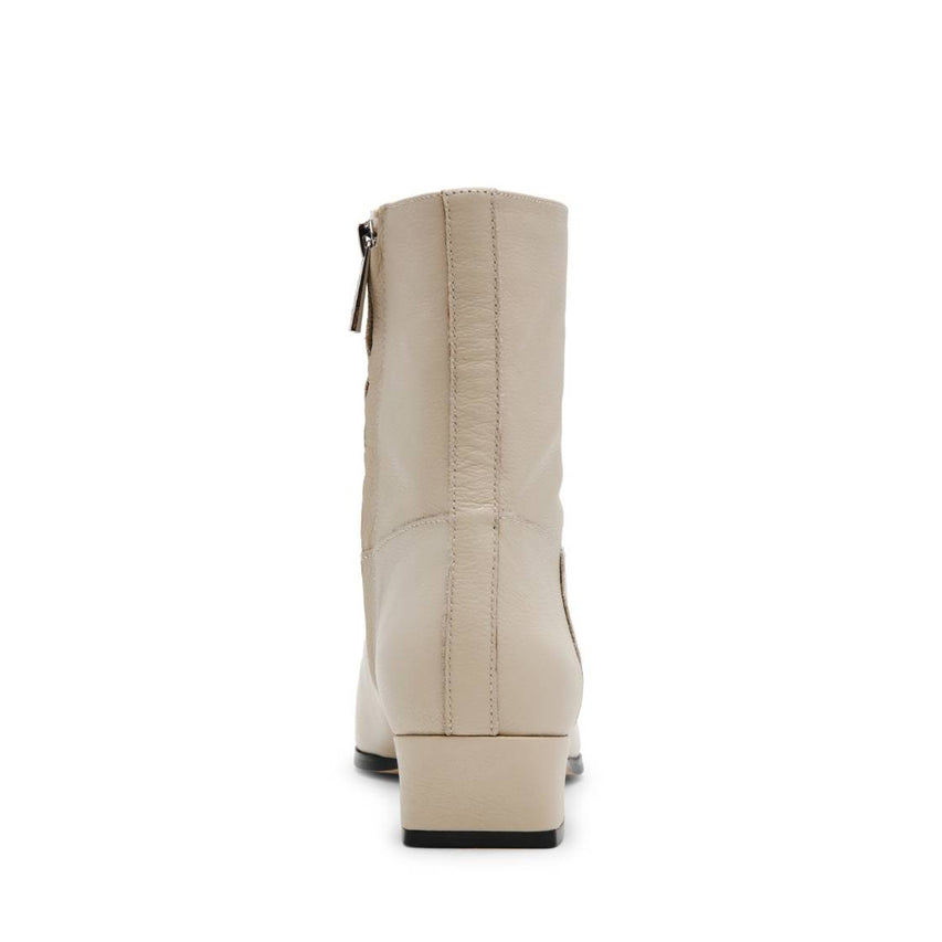 Dusty Bone Leather Botines de Piel Blancos para Mujer