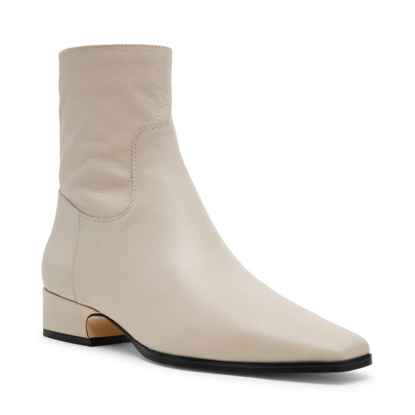 Dusty Bone Leather Botines de Piel Blancos