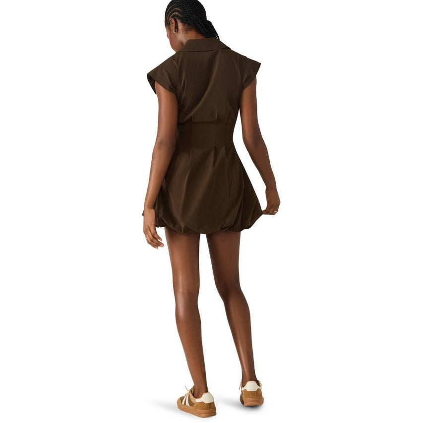 Dyanne Dress Dark Espresso Vestido  de Globo Cafe para Mujer