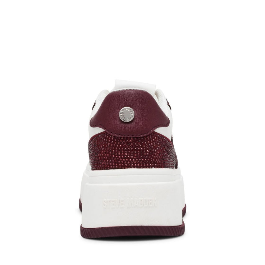 Dynamo R White Cherry Lacquer Tenis Blanco con Vino para Mujer