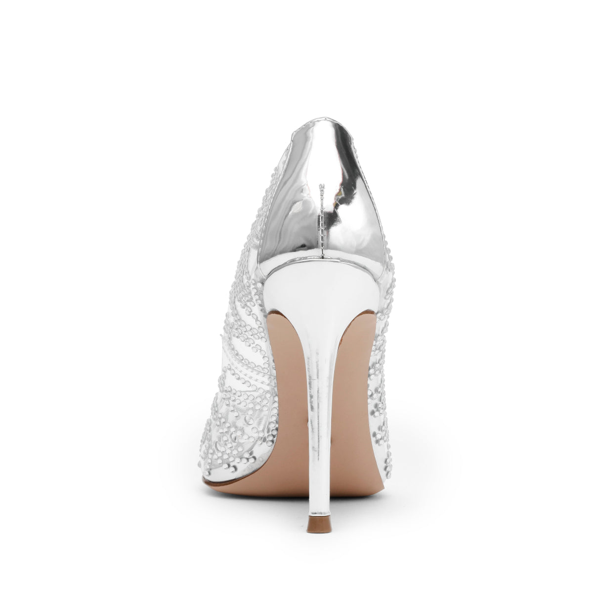 Evelyn N SMR Silver Clear Tacones Transparentes con Plata para Mujer