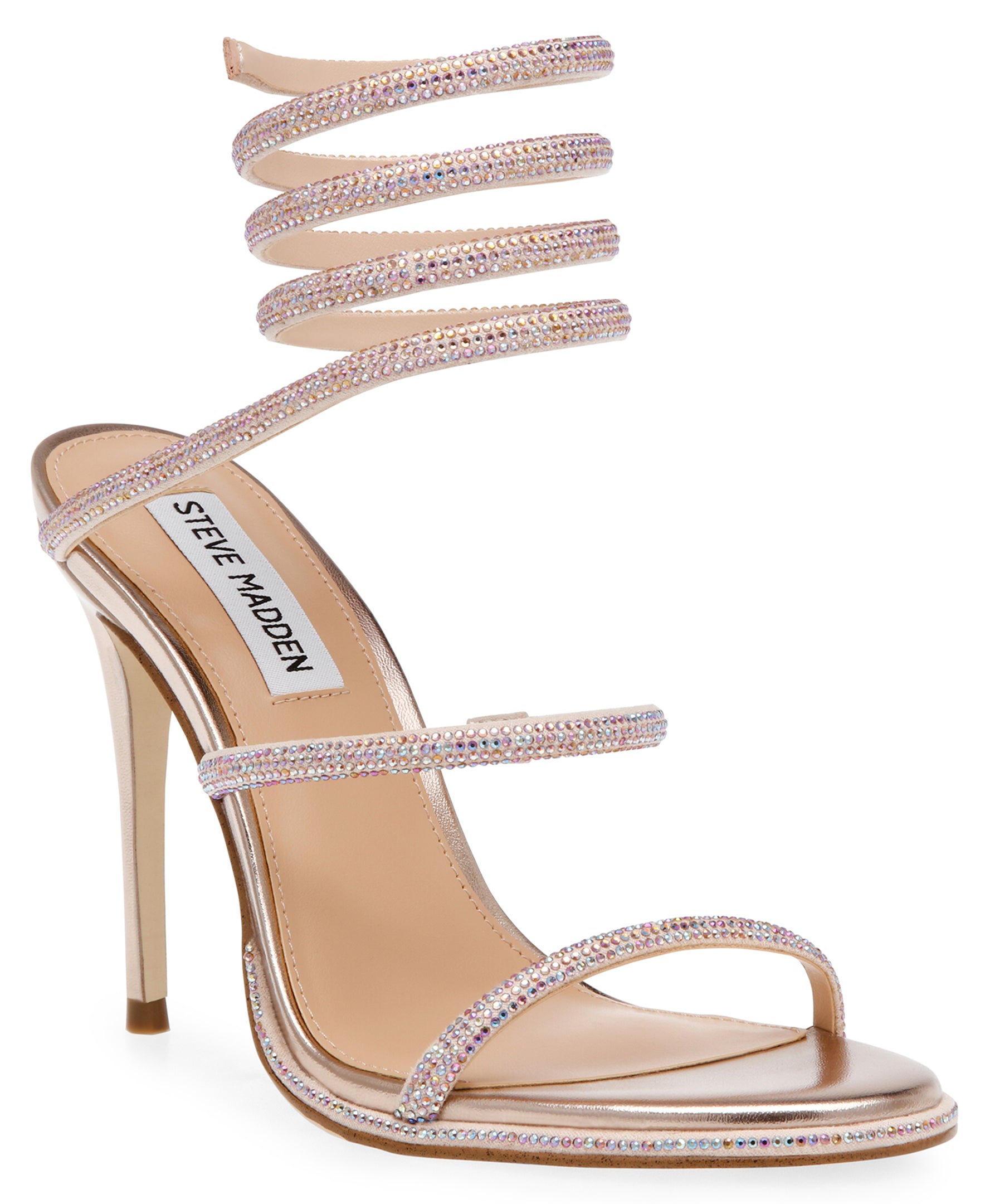 Exotica Rhinestone Sandalias de Tacon con Brillos Rosas
