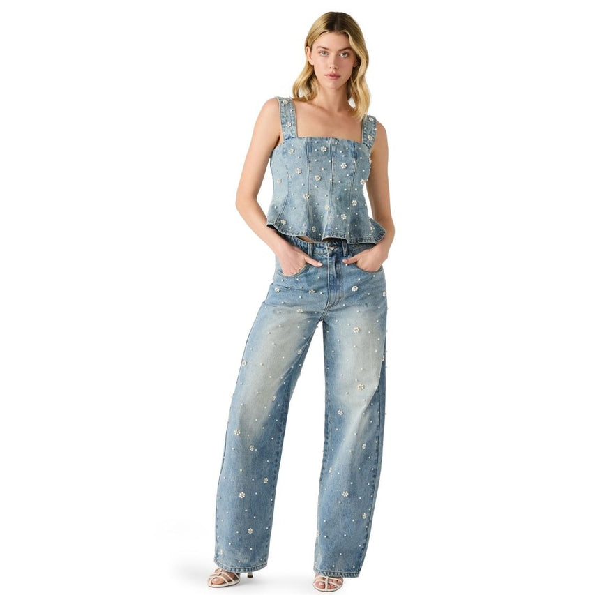 Fiorella Top Coastal Blue Blusa Azul Mezclilla Para Mujer