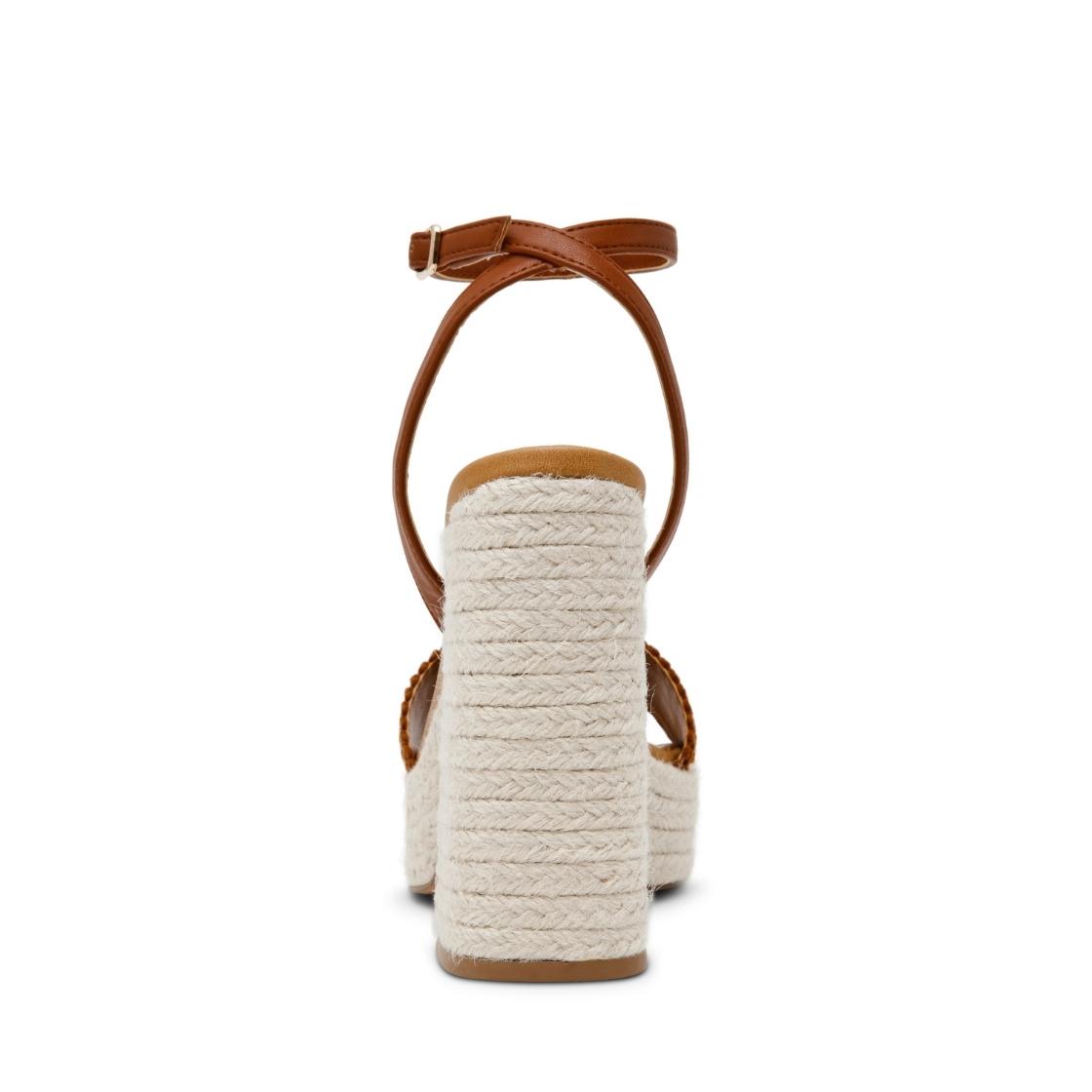 Florencia Tan Bone Sandalias de Tacón Beige Para Mujer