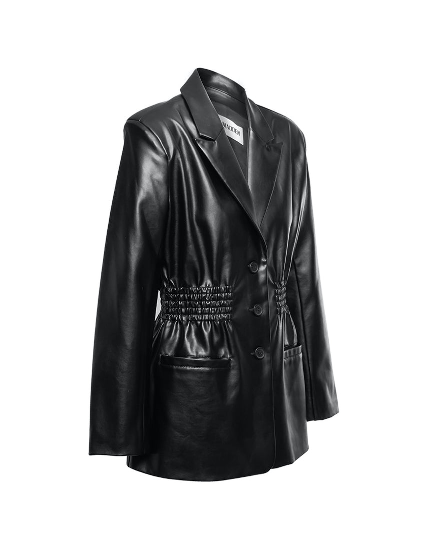 Frida Faux Black Blazer Negro Vinipiel