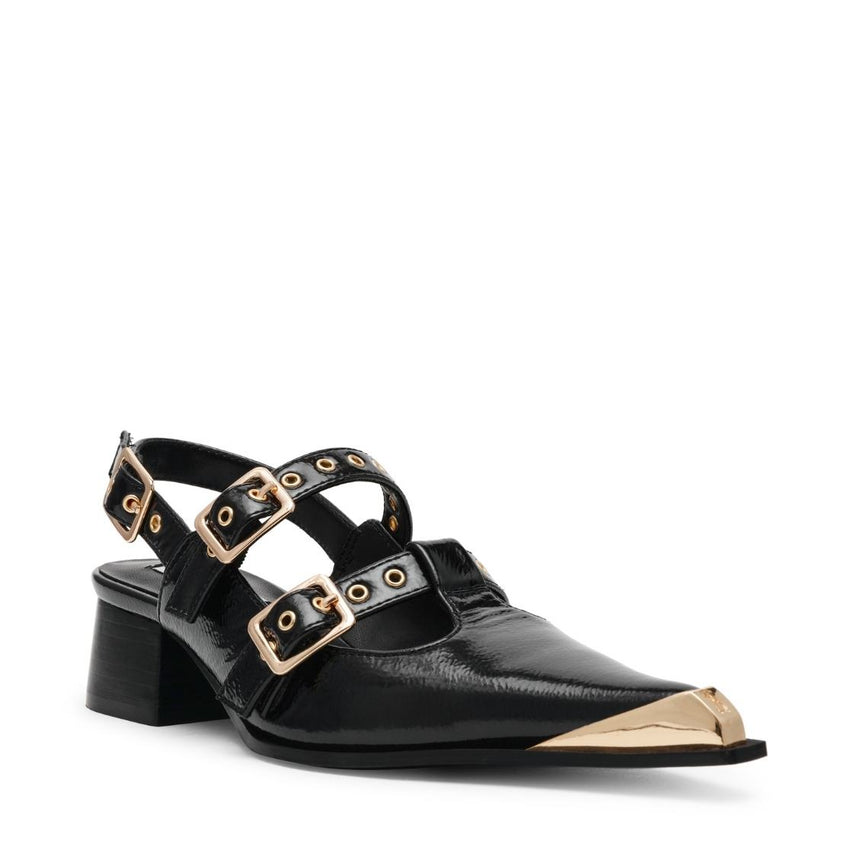 Galactia Black Flats Negras con Punta Metalica