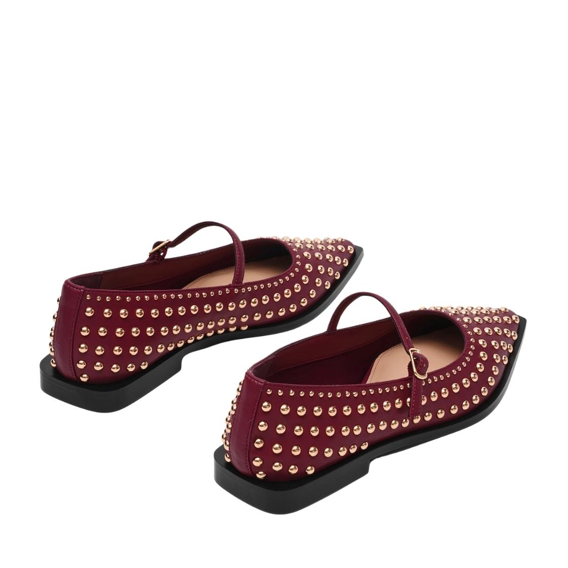Gennie Dark Red Flats Stiletto Para Mujer