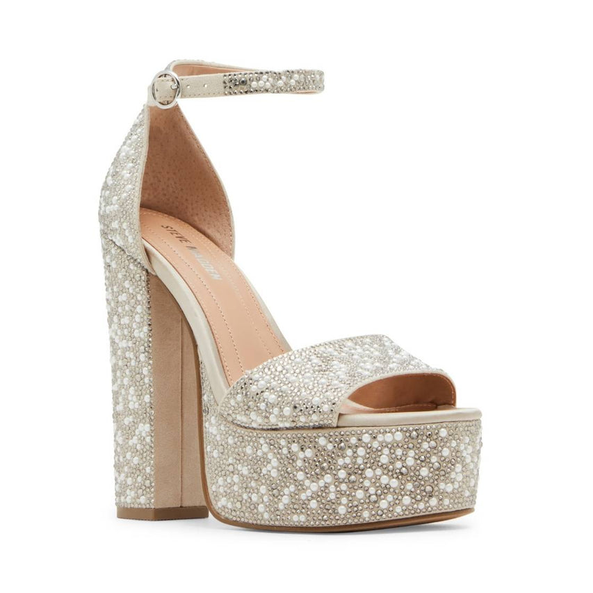 Glam Ivory Sandalias de Plataforma Plateadas