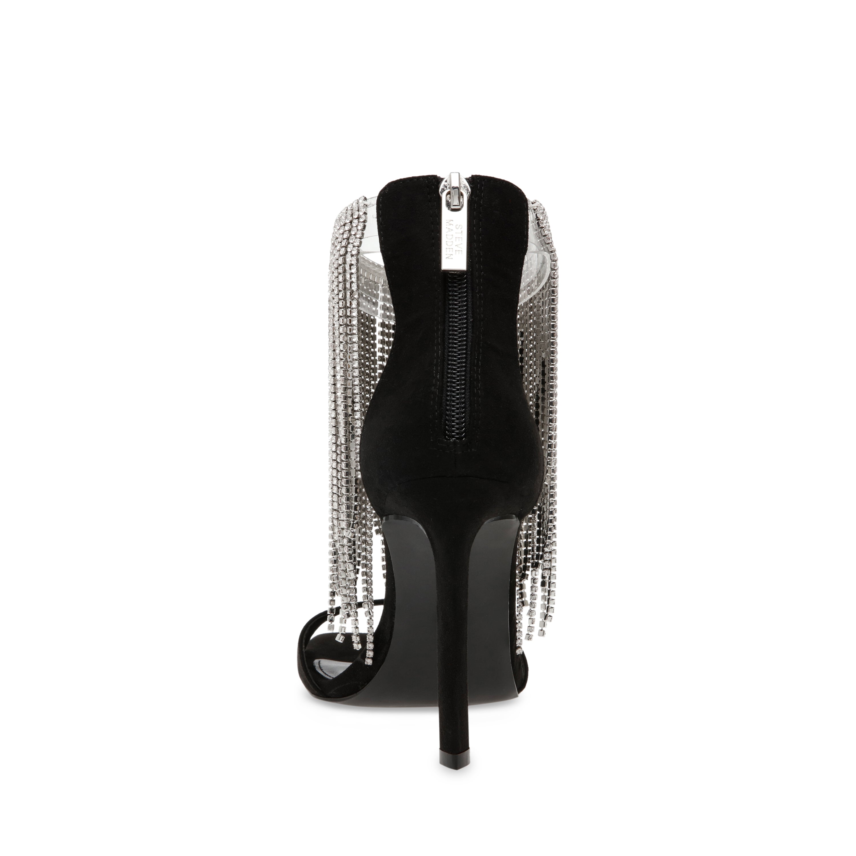Glamor Black Sandalias de Tacon Negras con Plata para Mujer