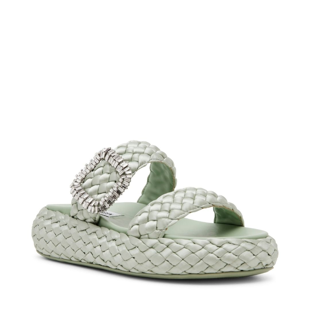 Glitch Mint Satin Sandalias Verde Menta