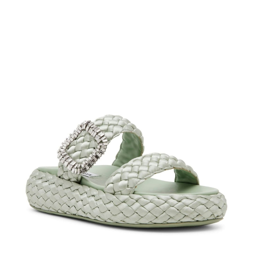 Glitch Mint Satin Sandalias Verde Menta