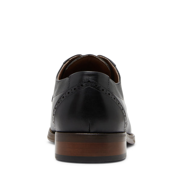 Gregor Black Leather Zapatos Negros para Hombre