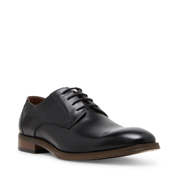 Gregor Black Leather Zapatos Negros