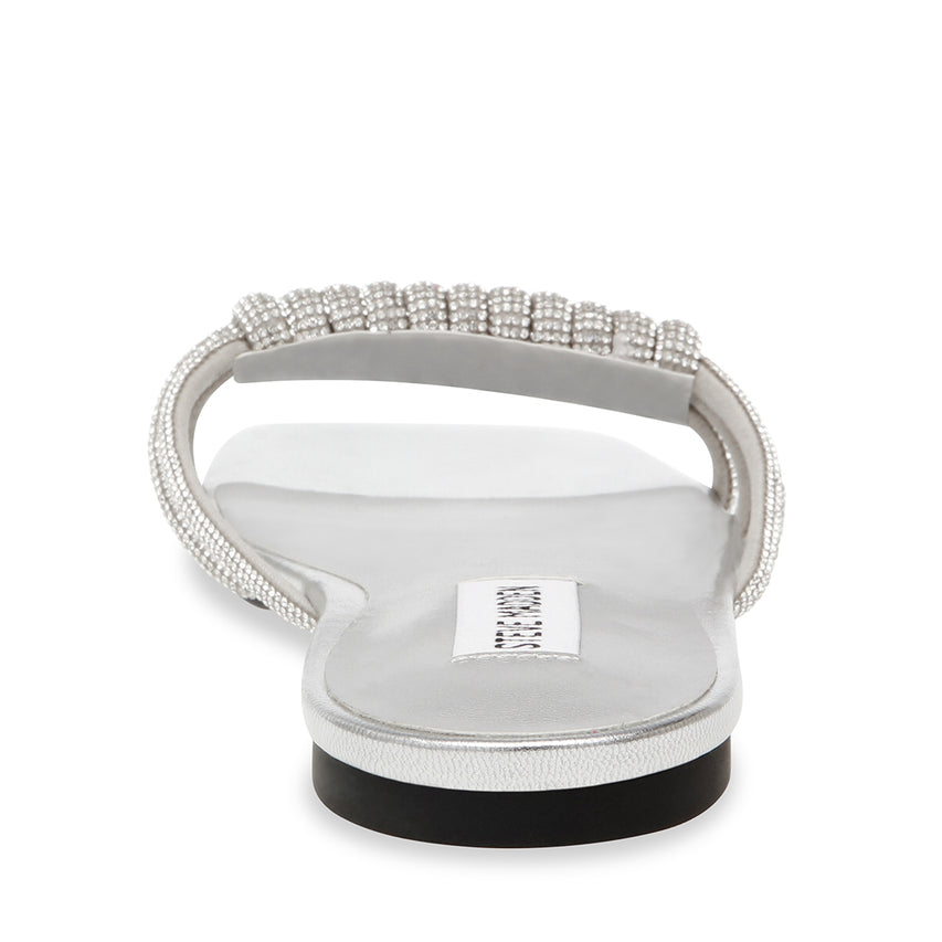 Harmoney Crystal Sandalias de Piso Plateadas para Mujer
