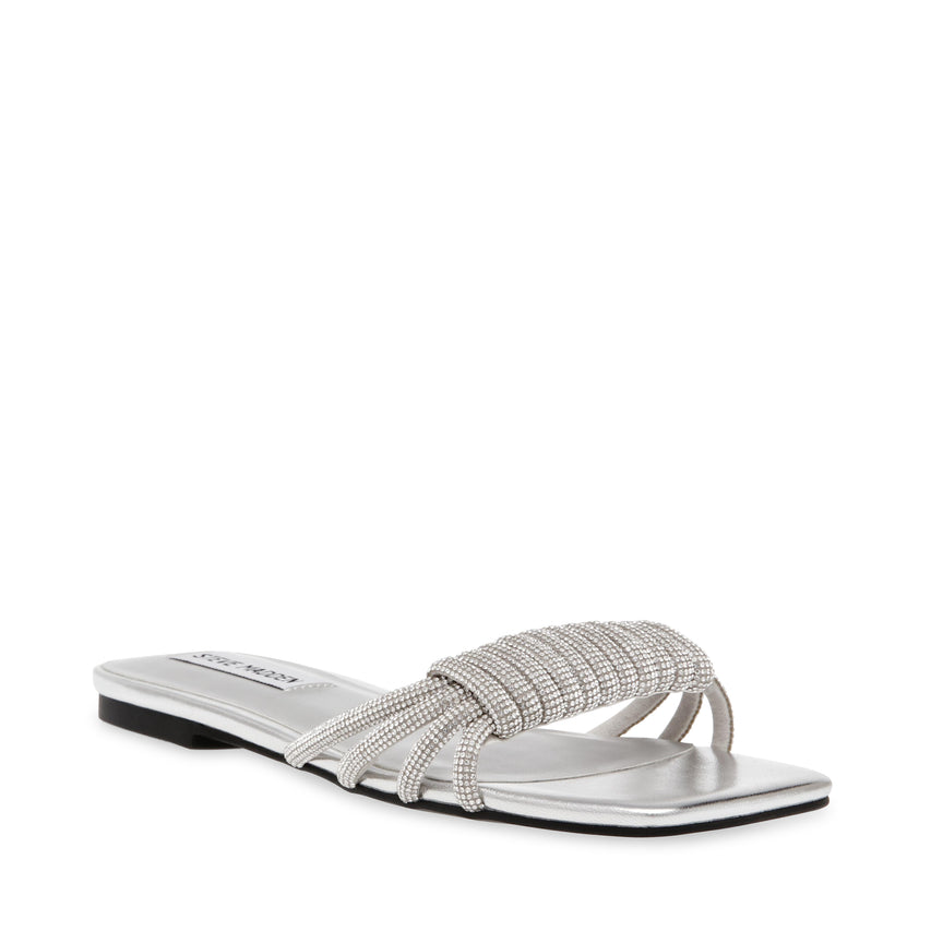 Harmoney Crystal Sandalias de Piso Plateadas