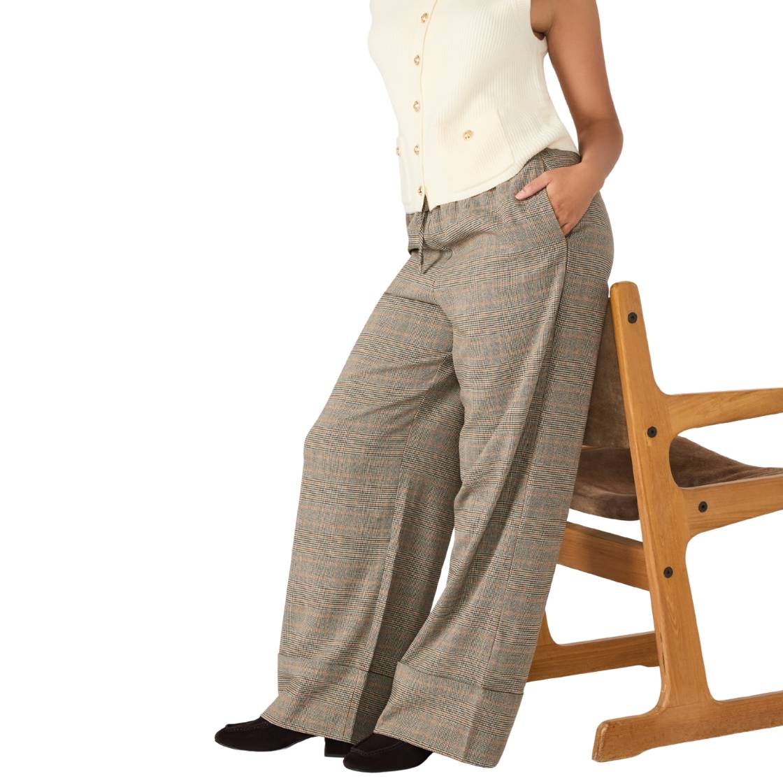Idra Pant Brown Pantalon Holgado Cafe para Mujer