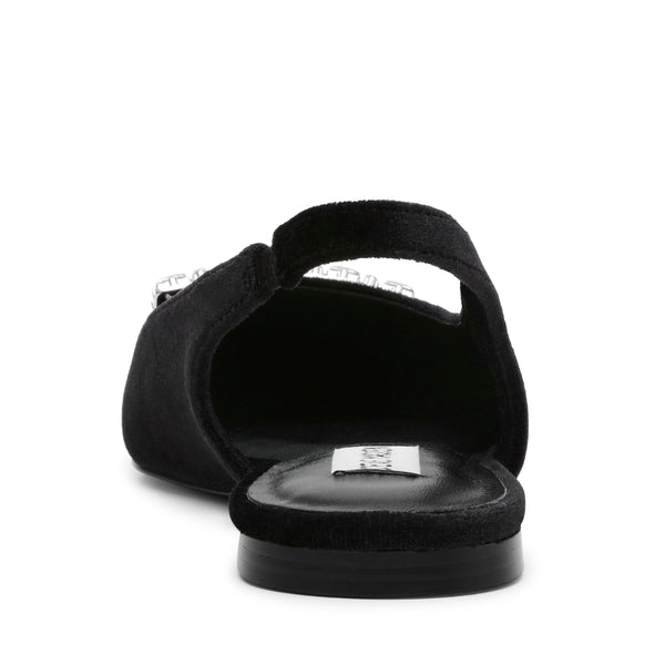 Isabell Black Velvet Flats Negros para Mujer