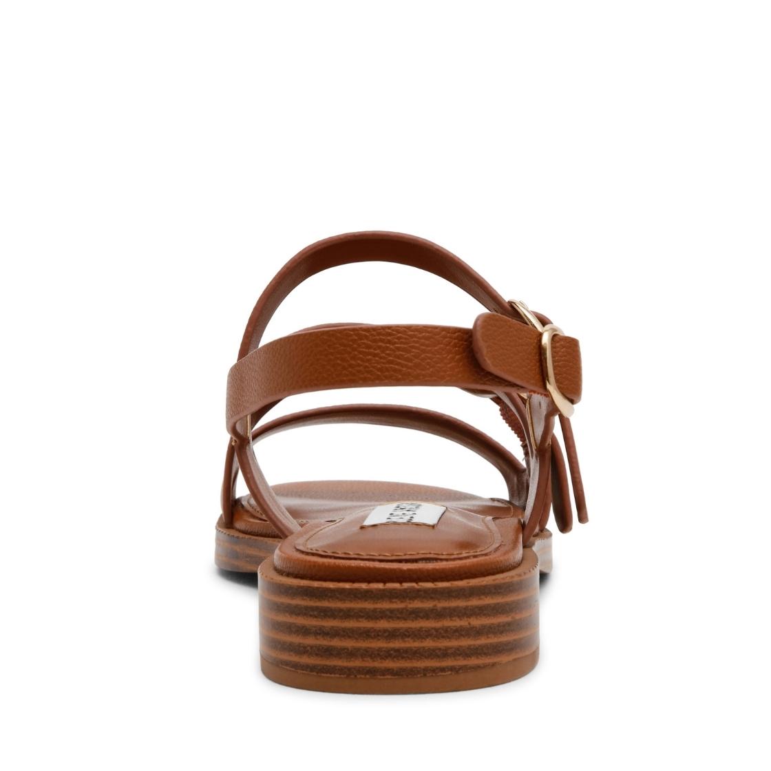 Isela Cognac Action Leather Sandalias Cafes Para Mujer