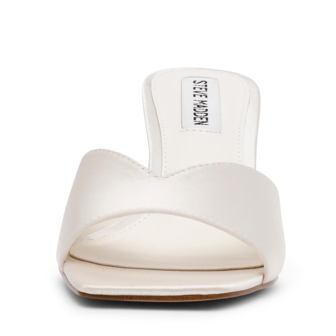 Ivie Ivory Pearl Satin Sandalias de Tacón Para Mujer