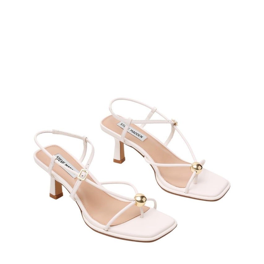 Jackpots Bone Leather Sandalias de Tacón Blancas