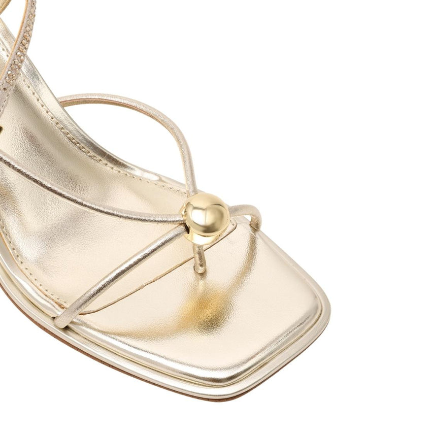 Jackpots-R Gold Leather Sandalias Doradas Para Mujer