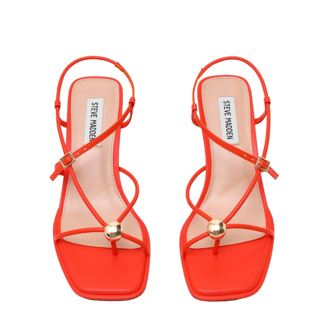 Jackpots Red Orange Sandalias de Tacón Para Mujer