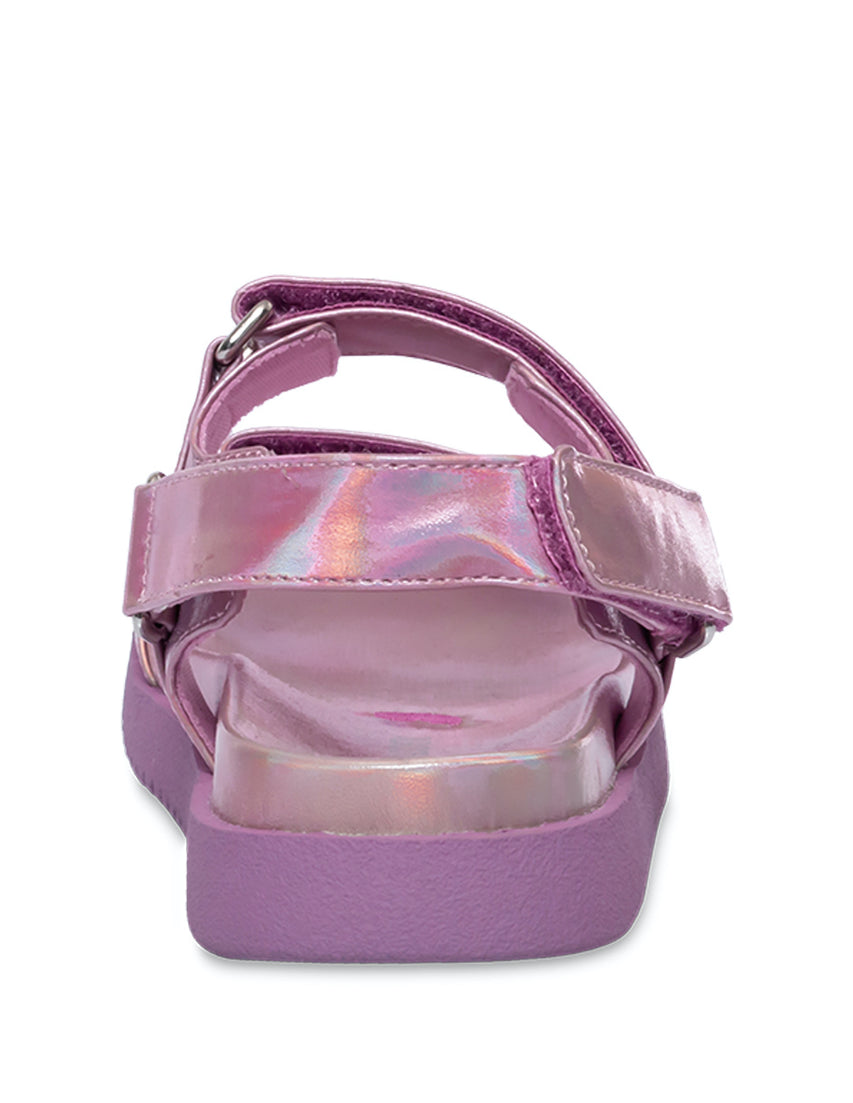 Jamore Pink Metallic Sandalias Rosas Tornasol para Niña