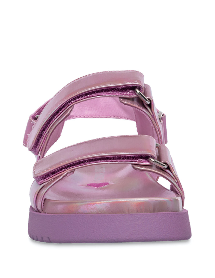 Jamore Pink Metallic Sandalias Tornasol para Niña