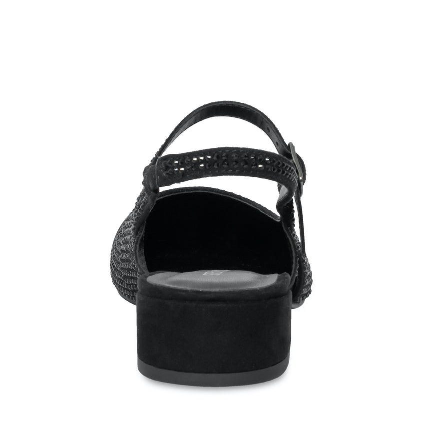 Jbelinda Black Crystal Flats Negros para Niña