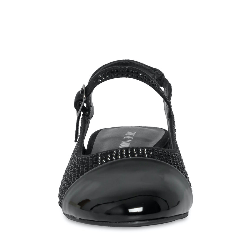 Jbelinda Black Crystal Flats para Niña