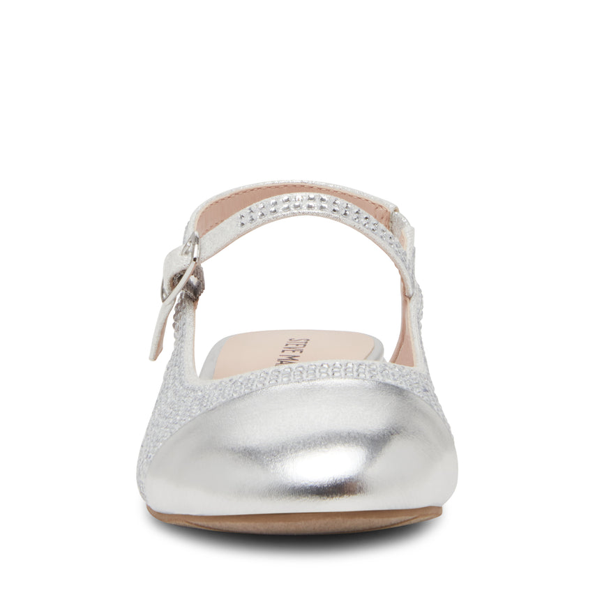 Jbelinda Silver Flats para Niña