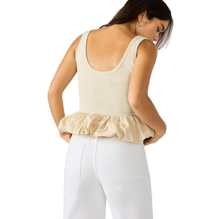 Jess Top Oatmeal Blusa Globo Beige para Mujer
