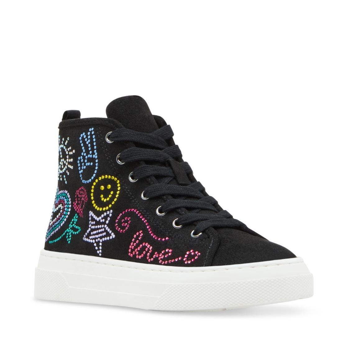 Jleahh Black Tenis Negros con Brillitos de Colores