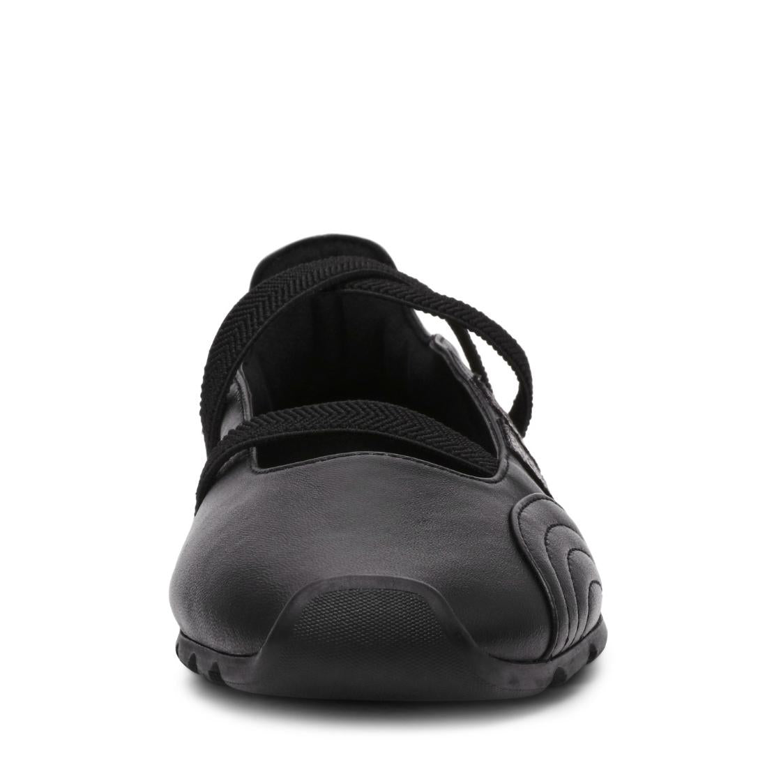 Joisie Black Leather Flats Deportivos  de Piel para Mujer