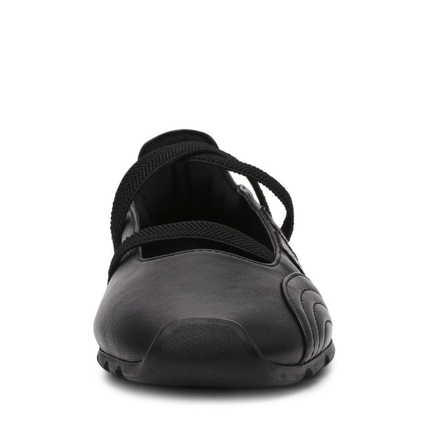 Joisie Black Leather Flats Deportivos  de Piel para Mujer