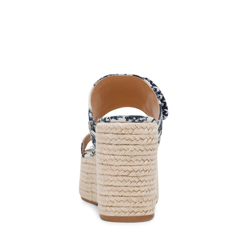 Jovie Blue White Sandalias de Tacon Azul con Blanco para Mujer