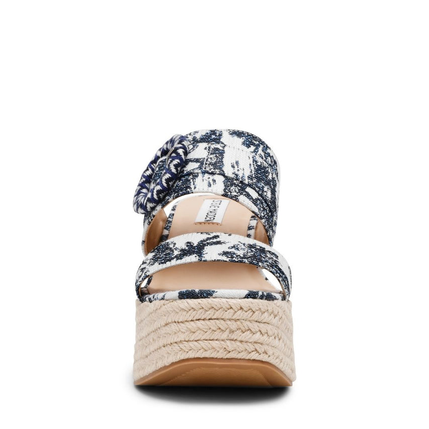 Jovie Blue White Sandalias de Tacon para Mujer