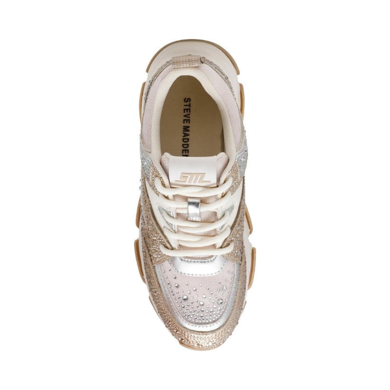 Jprivy Silver Gold Cream Tenis Plata-con Dorado para Niña
