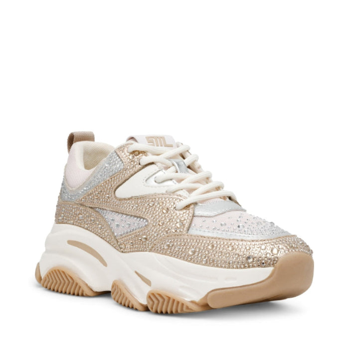 Jprivy Silver Gold Cream Tenis Plata-con Dorado